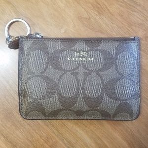 Coach Keychain Card Holder Signature C Pattern